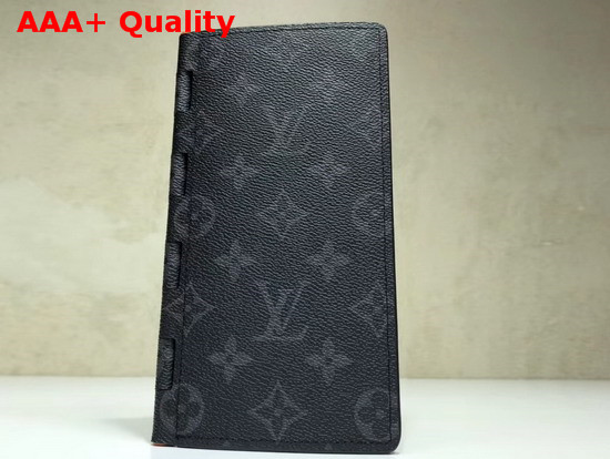 Louis Vuitton New Brazza Wallet Monogram Eclipse Canvas Replica