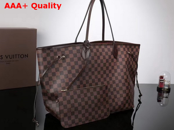 Louis Vuitton New Neverfull GM Damier Ebene Red Interior N41357 Replica