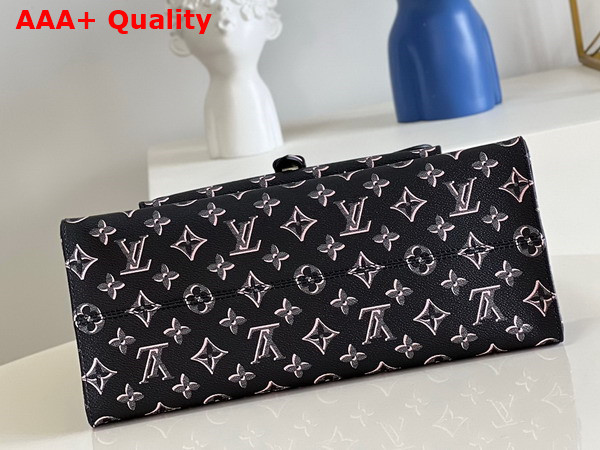 Louis Vuitton New Onthego MM Tote in Black Printed Monogram Canvas Replica