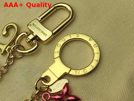 Louis Vuitton New Wave Chain Bag Charm and Key Holder Multi Colored Lettering with a Brass Chain M63748 Replica