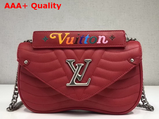 Louis Vuitton New Wave Chain Bag MM Red Smooth Calf Leather Replica