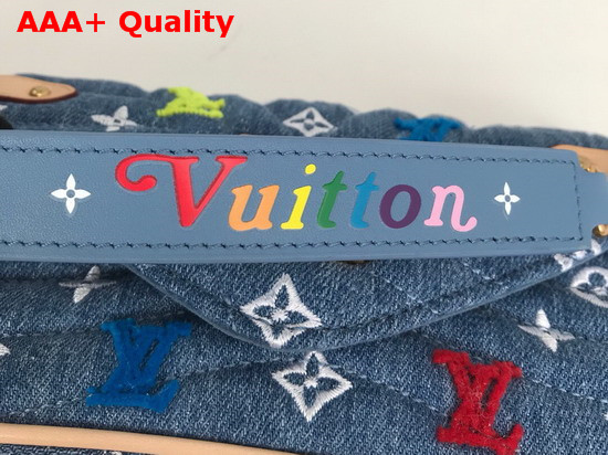 Louis Vuitton New Wave Chain Pochette Blue Embroidered Monogram Denim M67531 Replica