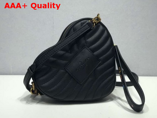 Louis Vuitton New Wave Heart Bag with LV Initials and LV Love Lock Story Symbols Black Replica