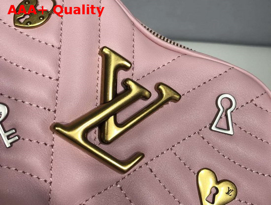 Louis Vuitton New Wave Heart Bag with LV Initials and LV Love Lock Story Symbols Rose Pomettes Pink M53205 Replica