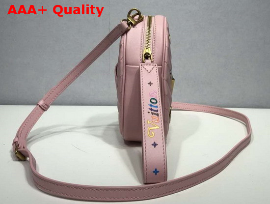 Louis Vuitton New Wave Heart Bag with LV Initials and LV Love Lock Story Symbols Rose Pomettes Pink M53205 Replica