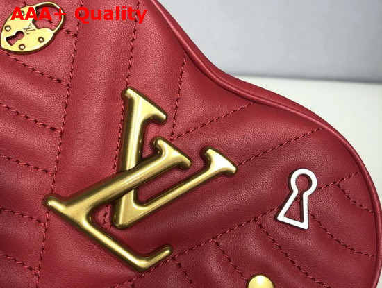 Louis Vuitton New Wave Heart Bag with LV Initials and LV Love Lock Story Symbols Scarlet Red M52794 Replica