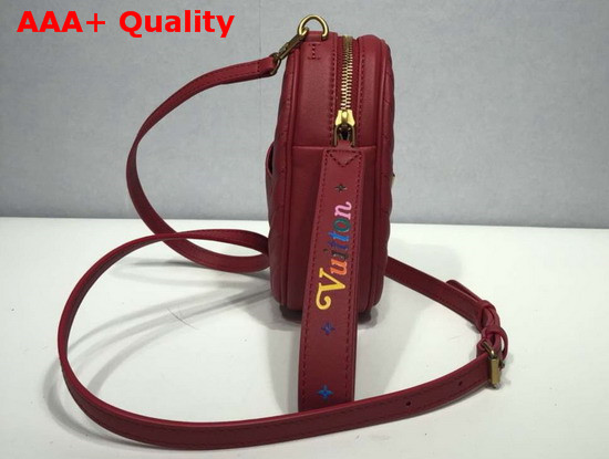 Louis Vuitton New Wave Heart Bag with LV Initials and LV Love Lock Story Symbols Scarlet Red M52794 Replica