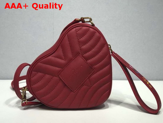 Louis Vuitton New Wave Heart Bag with LV Initials and LV Love Lock Story Symbols Scarlet Red M52794 Replica