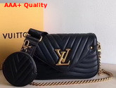 Louis Vuitton New Wave Multi Pochette Accessoires Black Smooth Calf Leather Replica