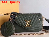 Louis Vuitton New Wave Multi Pochette Accessoires Dark Green Smooth Calf Leather Replica