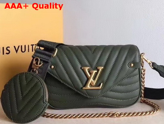 Louis Vuitton New Wave Multi Pochette Accessoires Dark Green Smooth Calf Leather Replica