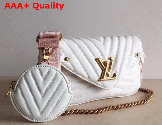 Louis Vuitton New Wave Multi Pochette Accessoires White Smooth Calf Leather Replica