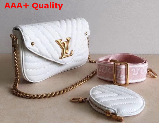 Louis Vuitton New Wave Multi Pochette Accessoires White Smooth Calf Leather Replica