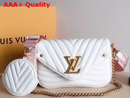 Louis Vuitton New Wave Multi Pochette Accessoires White Smooth Calf Leather Replica