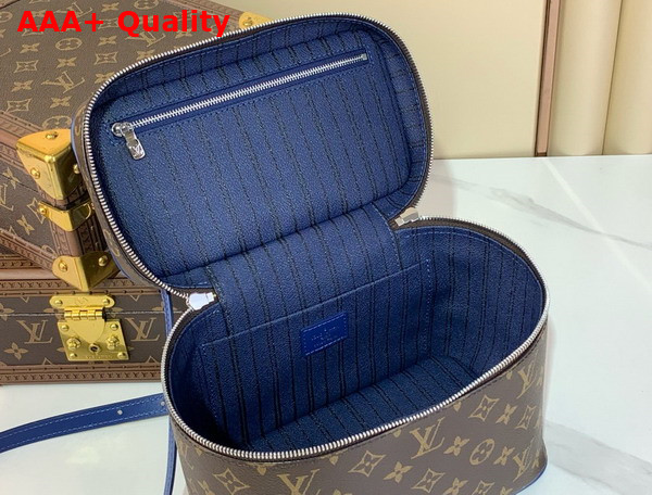 Louis Vuitton Nice BB Vanity Case Indigo Blue Monogram Macassar Coated Canvas M12668 Replica