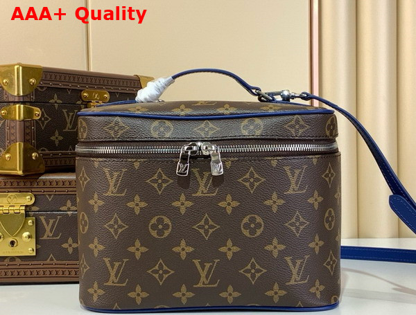 Louis Vuitton Nice BB Vanity Case Indigo Blue Monogram Macassar Coated Canvas M12668 Replica