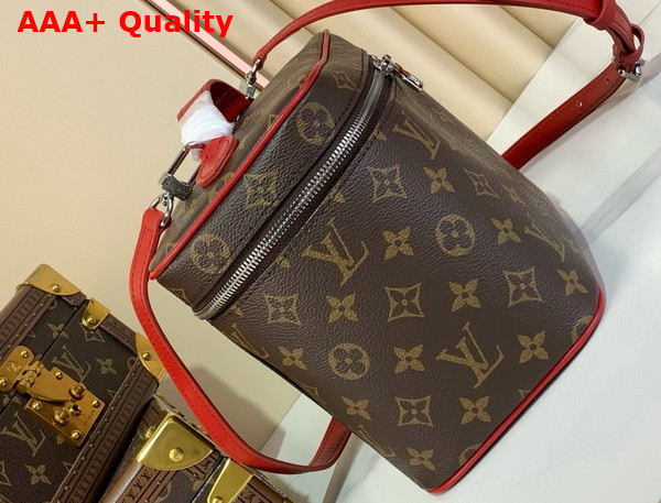 Louis Vuitton Nice BB Vanity Case Sari Red Monogram Macassar Coated Canvas M12671 Replica