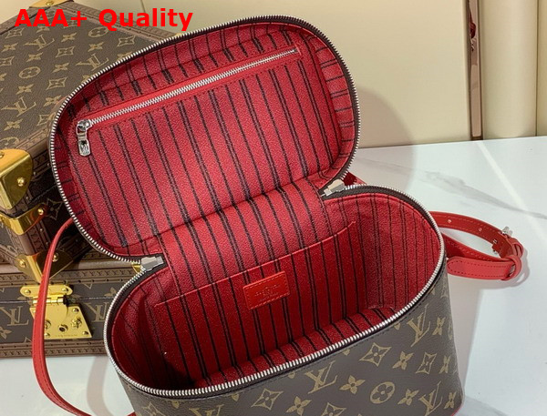 Louis Vuitton Nice BB Vanity Case Sari Red Monogram Macassar Coated Canvas M12671 Replica