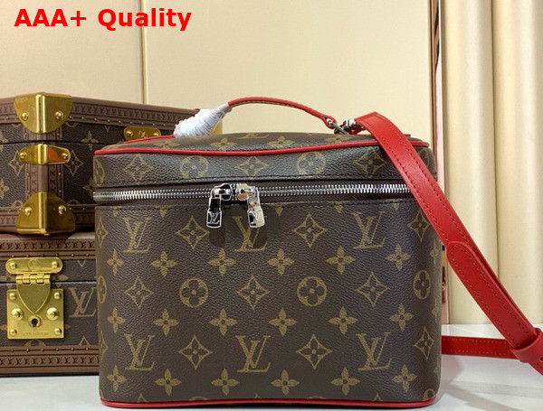 Louis Vuitton Nice BB Vanity Case Sari Red Monogram Macassar Coated Canvas M12671 Replica