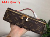 Louis Vuitton Nice Jewelry Case in Monogram Coated Canvas with Burgundy Microfiber Lining Replica