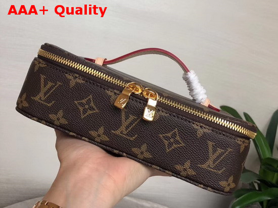 Louis Vuitton Nice Jewelry Case in Monogram Coated Canvas with Burgundy Microfiber Lining Replica