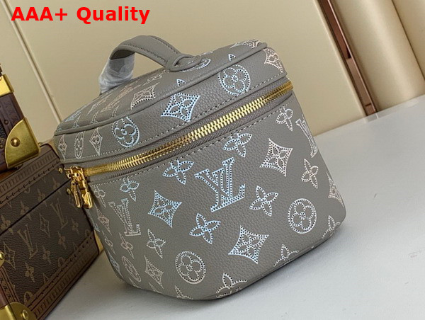 Louis Vuitton Nice Mini Vanity Case in Gray Mahina Peforated Calfskin Leather M23550 Replica