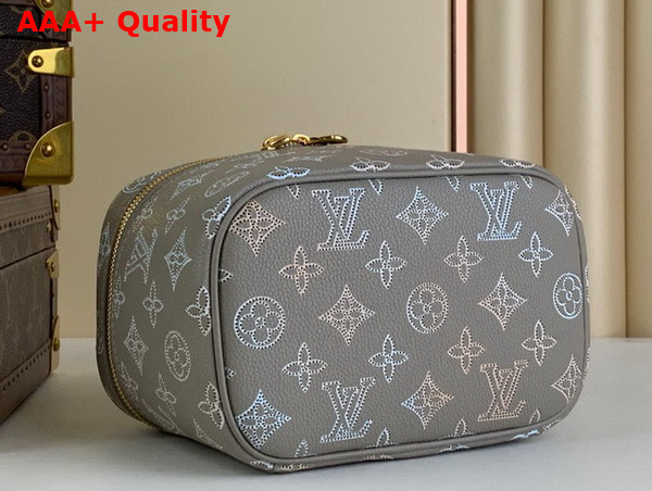 Louis Vuitton Nice Mini Vanity Case in Gray Mahina Peforated Calfskin Leather M23550 Replica