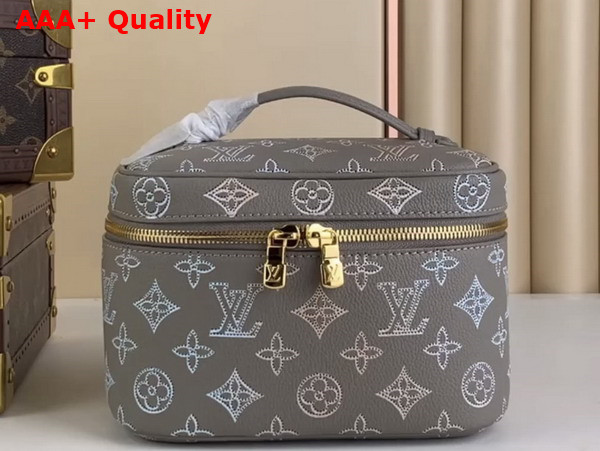 Louis Vuitton Nice Mini Vanity Case in Gray Mahina Peforated Calfskin Leather M23550 Replica