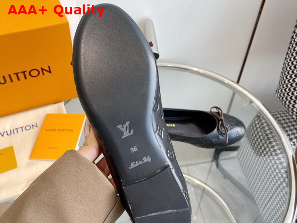 Louis Vuitton Nina Flat Ballerina in Black Monogram Embossed Calf Leather 1ABHB4 Replica