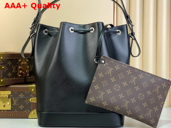 Louis Vuitton Noe MM Bucket Bag in Black Epi Grained Calf Leather Replica