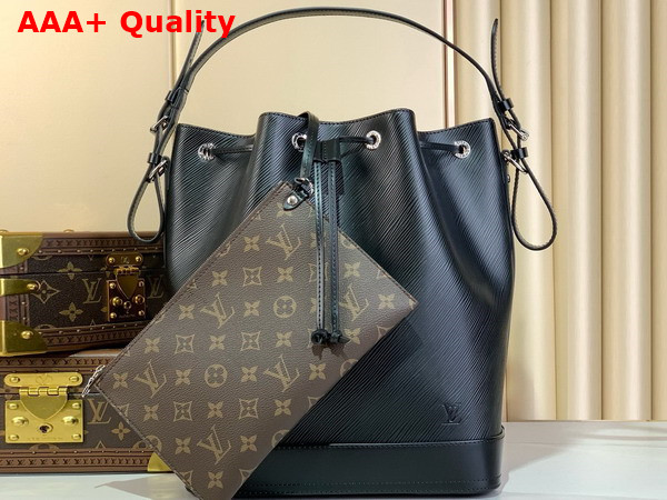 Louis Vuitton Noe MM Bucket Bag in Black Epi Grained Calf Leather Replica