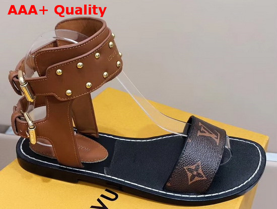 Louis Vuitton Nomad Sandal Plain Calf Leather and Patent Monogram Canvas 1A3MLG Replica