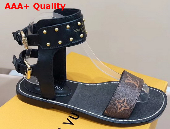 Louis Vuitton Nomad Sandal Plain Calf Leather and Patent Monogram Canvas 1A3MLG Replica