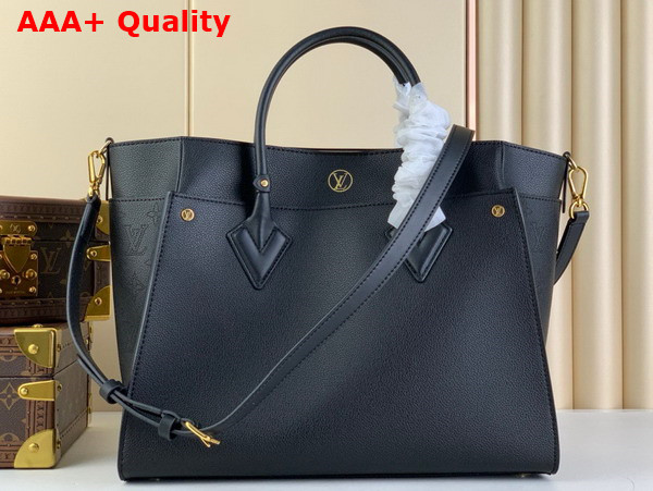 Louis Vuitton On My Side GM Handbag in Black Calf Leather and Perforated Calf Leather M22225 Replica