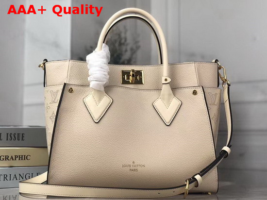 Louis Vuitton On My Side Greige Beige Twist Calfskin and Monogram Tufting on Nappa Softy Leather M55802 Replica