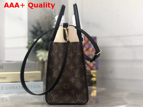 Louis Vuitton On My Side Navy Blue Black Creme Beige Calf Leather and Monogram Coated Canvas M55933 Replica