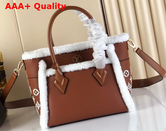 Louis Vuitton On My Side PM Handbag Caramel Grained Calf Leather and Shearling M58918 Replica