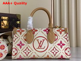 Louis Vuitton Onthego East West Handbag in Coral Monogram Tiles Coated Canvas M25318 Replica