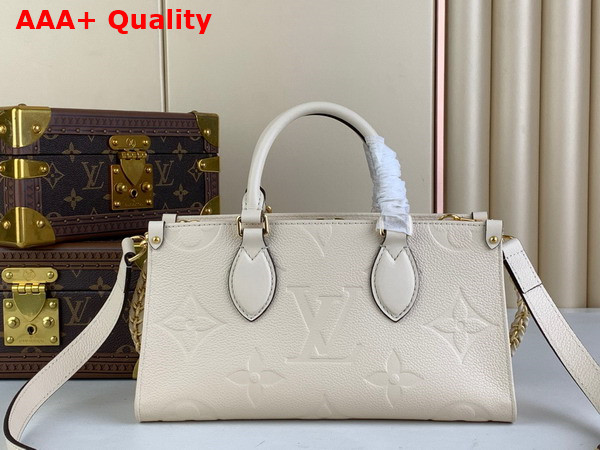 Louis Vuitton Onthego East West Tote Bag in Cream Monogram Empreinte Leather M23698 Replica