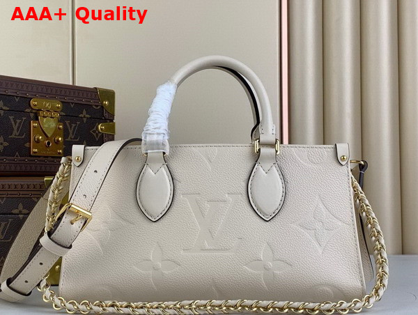 Louis Vuitton Onthego East West Tote Bag in Cream Monogram Empreinte Leather M23698 Replica