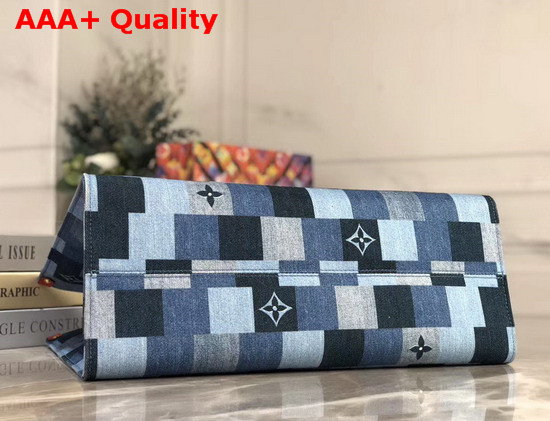 Louis Vuitton Onthego GM Tote Bag Monogram Denim Canvas with a Pattern of Patchwork Squares M44992 Replica