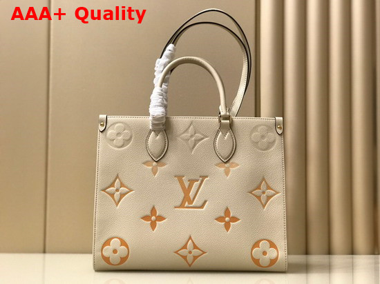 Louis Vuitton Onthego MM Cream Saffron M45717 Replica