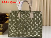 Louis Vuitton Onthego MM Kaki Beige Monogram Empreinte Cowhide Leather M46060 Replica