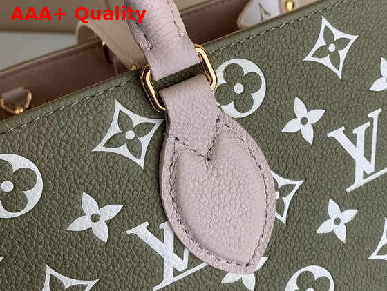 Louis Vuitton Onthego MM Kaki Beige Monogram Empreinte Cowhide Leather M46060 Replica