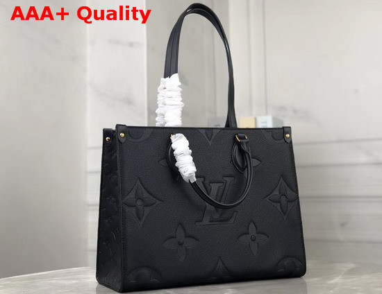 Louis Vuitton Onthego MM Tote Bag Black Monogram Empreinte Leather Replica