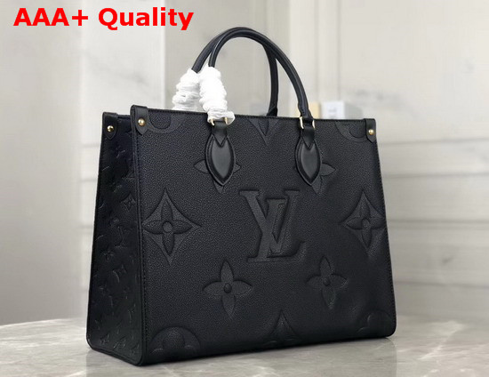 Louis Vuitton Onthego MM Tote Bag Black Monogram Empreinte Leather Replica