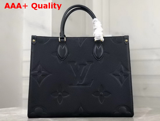 Louis Vuitton Onthego MM Tote Bag Black Monogram Empreinte Leather Replica