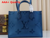 Louis Vuitton Onthego MM Tote Bag Navy Nacre Monogram Empreinte Leather Replica