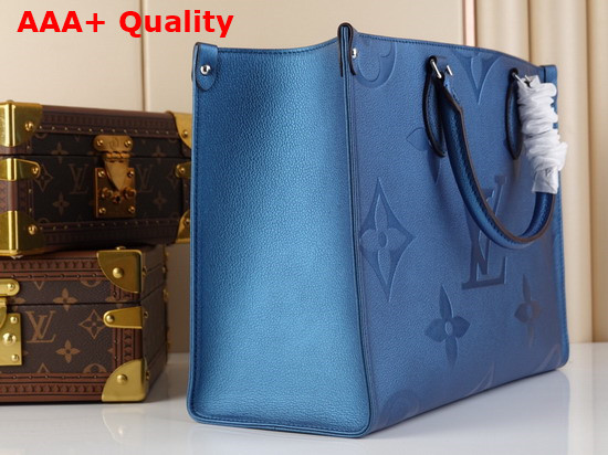 Louis Vuitton Onthego MM Tote Bag Navy Nacre Monogram Empreinte Leather Replica