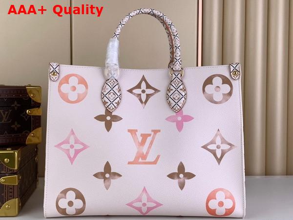 Louis Vuitton Onthego MM Tote Bag in Beige Monogram Coated Canvas M22975 Replica